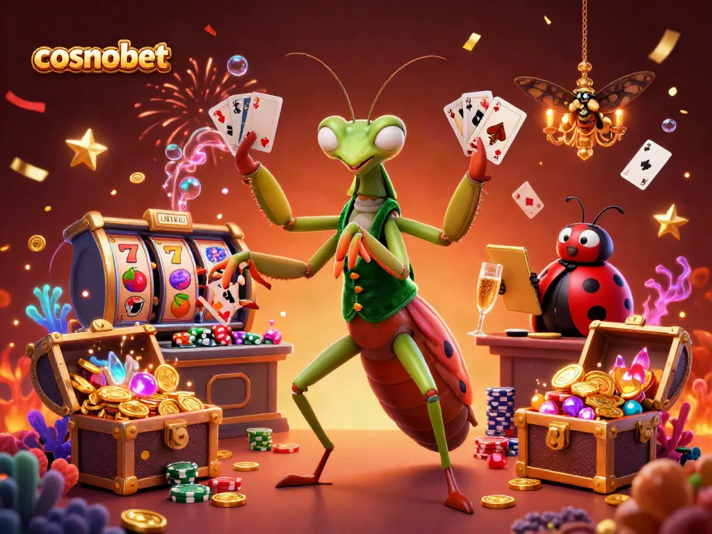 Experience the excitement of cosmobet with vibrant casino elements and dynamic characters.