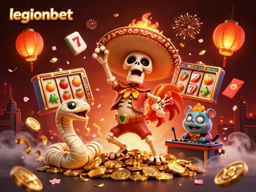 Experience the thrill of winning at legionbet with vibrant slot games amidst dynamic 3D characters.