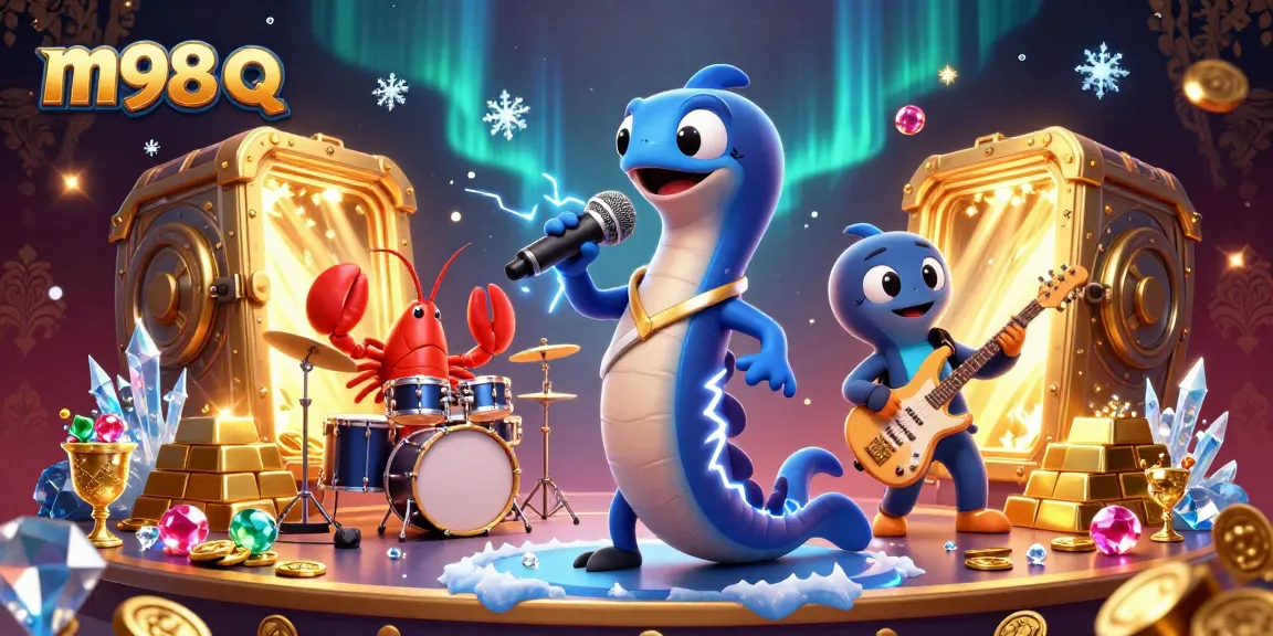 Experience m98 q action with an electric eel DJ at an underwater casino stage.