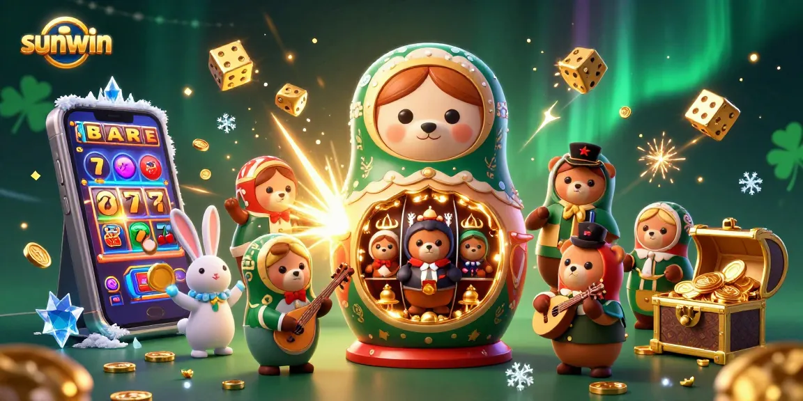 Experience the excitement of sunwin with dynamic bears and jackpot thrills in vibrant casino scene.